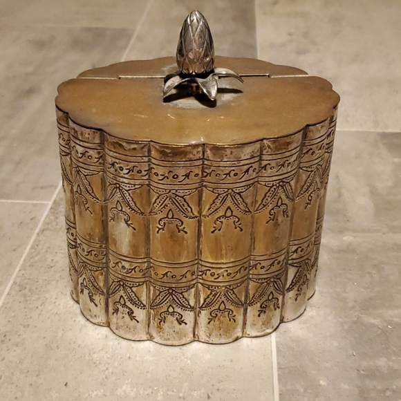 Vintage Metal Stamped Storage Box